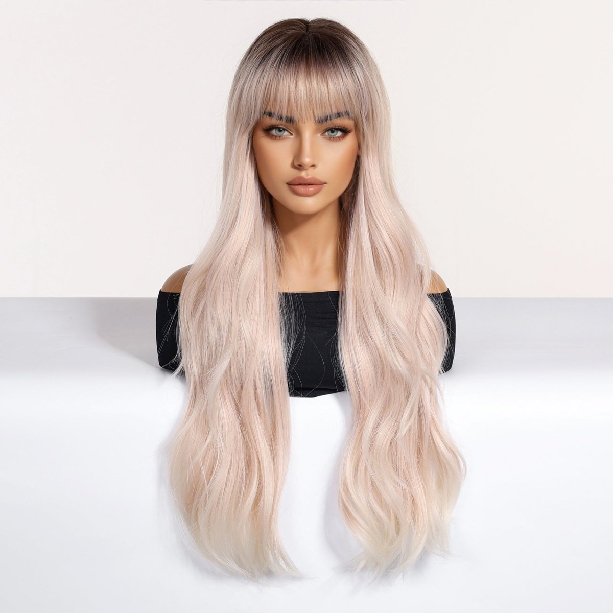 Platinum Blonde Ombre Wig with Fringe - MARKETPLACE | Blonde, Fringe, Synthetic Hair | Milk &amp; Honey Wigs