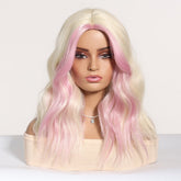 Platinum Blonde with Pastel Pink Highlights Wig - MARKETPLACE | Pink, Fringe, Synthetic Hair | Milk & Honey Wigs