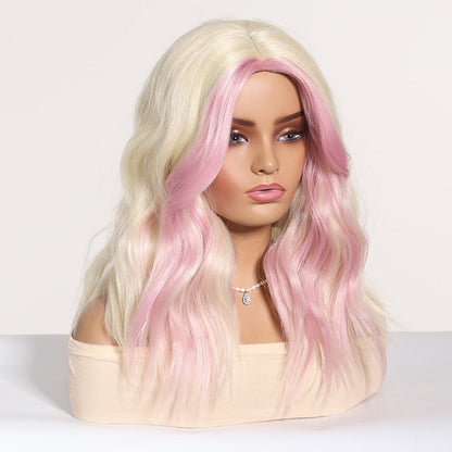 Platinum Blonde Pastel Pink Highlights Wig platinum blonde pastel pink synthetic lace front wig | Milk &amp; Honey Wigs