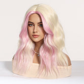 Platinum Blonde with Pastel Pink Highlights Wig - MARKETPLACE | Pink, Fringe, Synthetic Hair | Milk & Honey Wigs