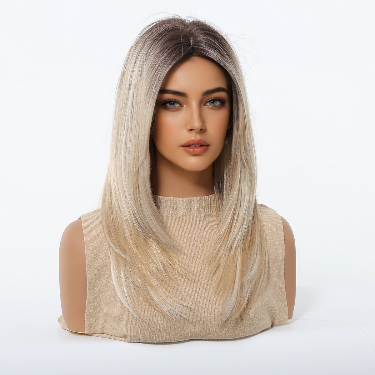 Platinum Blonde with Shadow Roots  Wig - MARKETPLACE | Blonde, Fringe, Synthetic Hair | Milk &amp; Honey Wigs