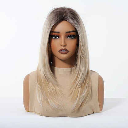 Platinum Blonde with Shadow Roots Platinum Blonde synthetic lace front wig | Milk &amp; Honey Wigs
