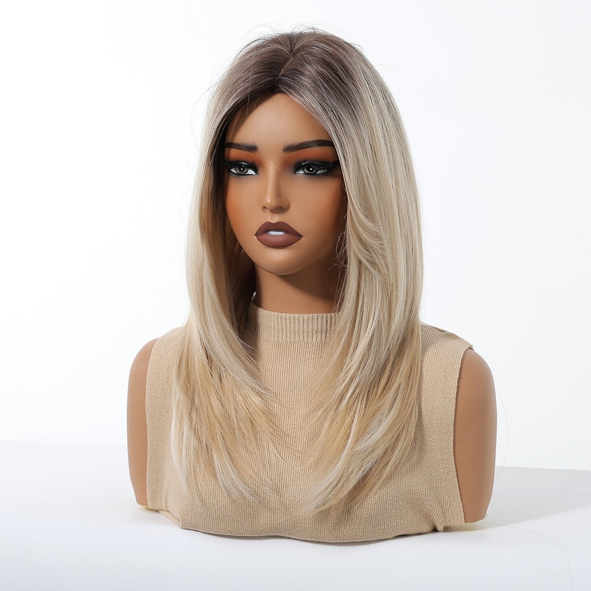 Platinum Blonde with Shadow Roots  Wig - MARKETPLACE | Blonde, Fringe, Synthetic Hair | Milk &amp; Honey Wigs
