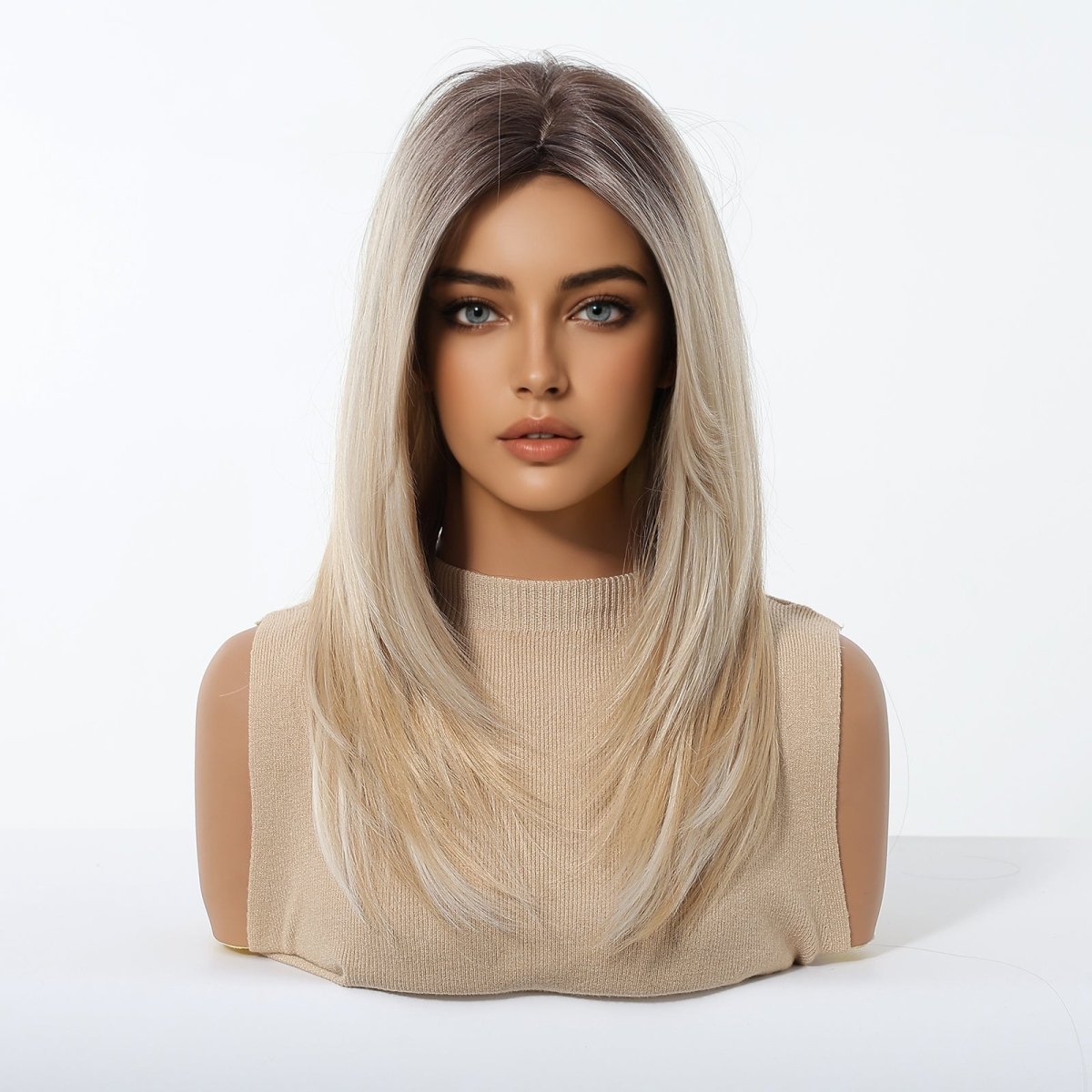 Platinum Blonde with Shadow Roots  Wig - MARKETPLACE | Blonde, Fringe, Synthetic Hair | Milk &amp; Honey Wigs