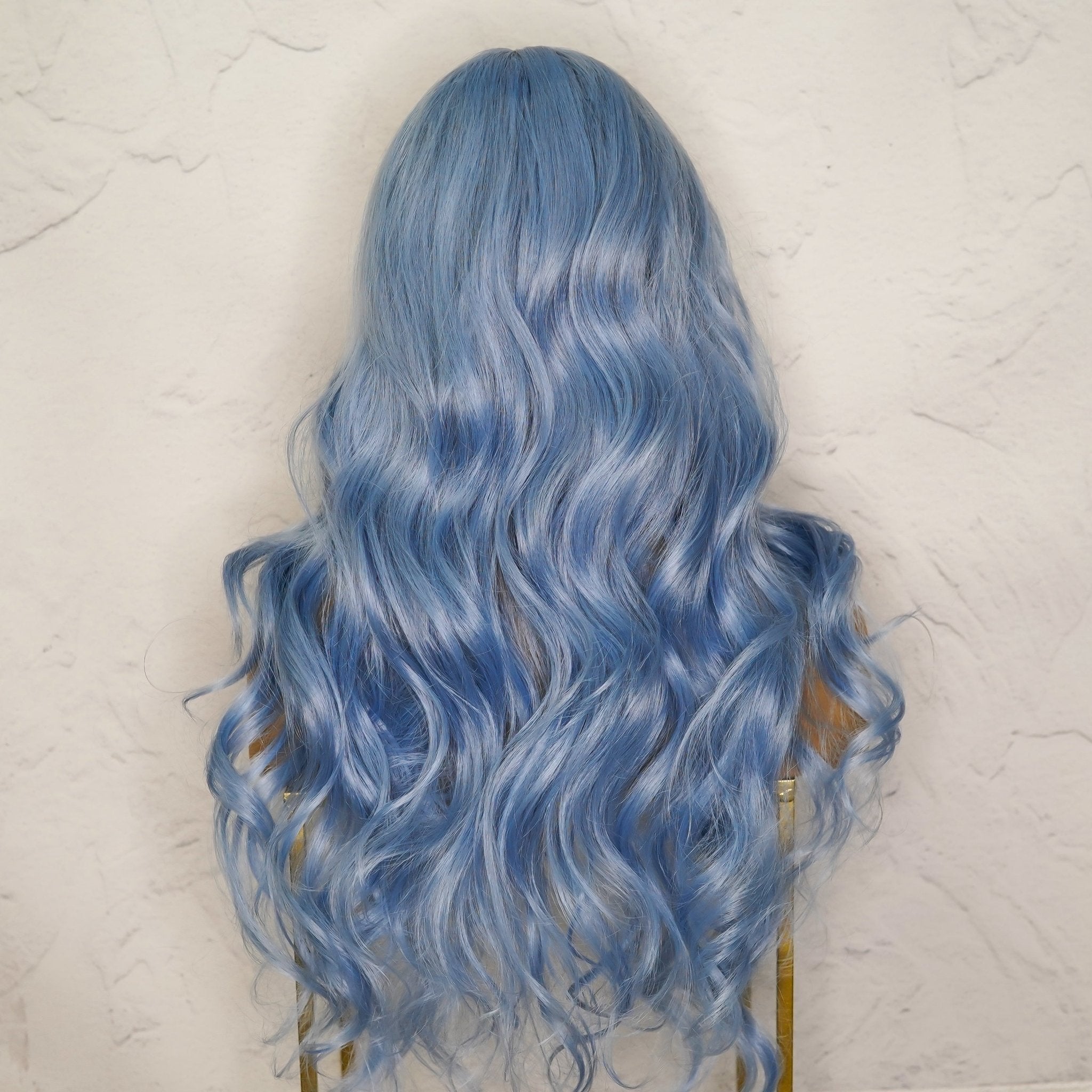 POLLY - Blue - Lace Front Wig | Blue, 28 Inch+, T-Part Lace Front, Synthetic Hair | Milk &amp; Honey Wigs