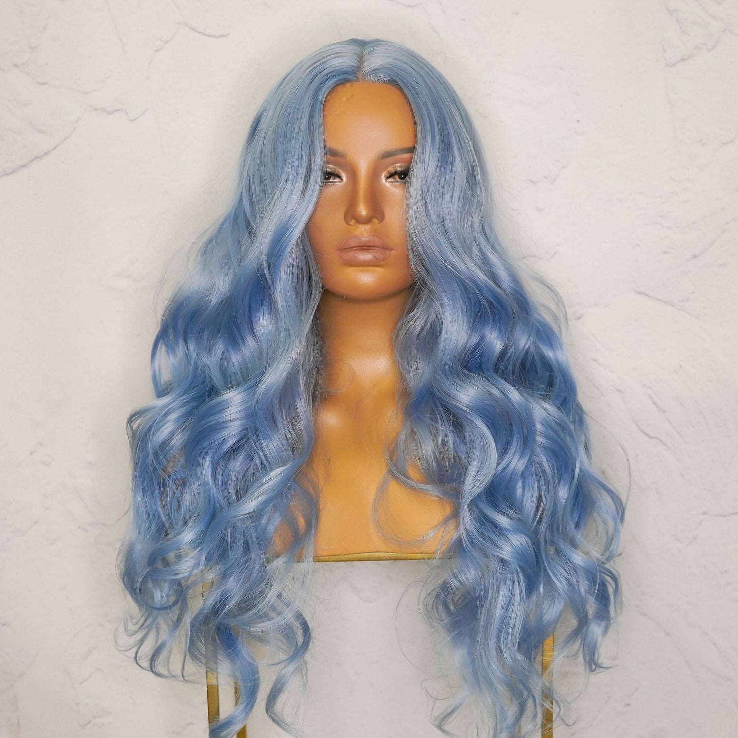 POLLY - Blue - Lace Front Wig | Blue, 28 Inch+, T-Part Lace Front, Synthetic Hair | Milk &amp; Honey Wigs
