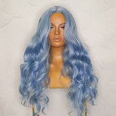 POLLY - Blue - Lace Front Wig | Blue, 28 Inch+, T-Part Lace Front, Synthetic Hair | Milk & Honey Wigs