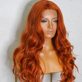 POLLY - Ginger - Lace Front Wig | Blonde, 28 Inch+, T-Part Lace Front, Synthetic Hair | Milk & Honey Wigs