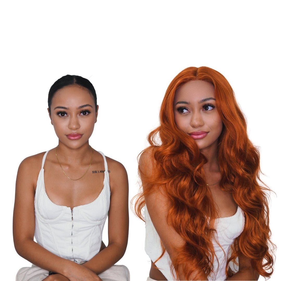 POLLY - Ginger - Lace Front Wig | Blonde, 28 Inch+, T-Part Lace Front, Synthetic Hair | Milk &amp; Honey Wigs