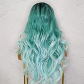 POLLY - Ombre Blue - Lace Front Wig | Blue, 28 Inch+, T-Part Lace Front, Synthetic Hair | Milk & Honey Wigs