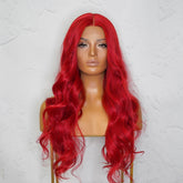 POLLY - Red - Lace Front Wig | Red, 28 Inch+, T-Part Lace Front, Synthetic Hair | Milk & Honey Wigs