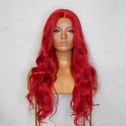 POLLY - Red - Lace Front Wig | Red, 28 Inch+, T-Part Lace Front, Synthetic Hair | Milk &amp; Honey Wigs