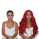 POLLY - Red - Lace Front Wig | Red, 28 Inch+, T-Part Lace Front, Synthetic Hair | Milk & Honey Wigs