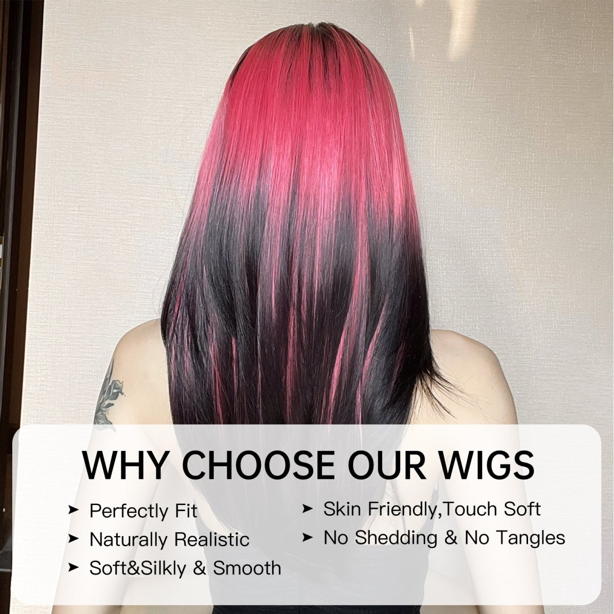 Red and Black Highlight Wig - MARKETPLACE | Red, Fringe, Synthetic Hair | Milk &amp; Honey Wigs
