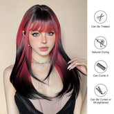 Red and Black Highlight Wig - MARKETPLACE | Red, Fringe, Synthetic Hair | Milk & Honey Wigs