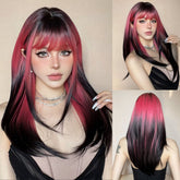 Red and Black Highlight Wig - MARKETPLACE | Red, Fringe, Synthetic Hair | Milk & Honey Wigs