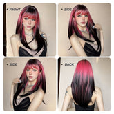 Red and Black Highlight Wig - MARKETPLACE | Red, Fringe, Synthetic Hair | Milk & Honey Wigs