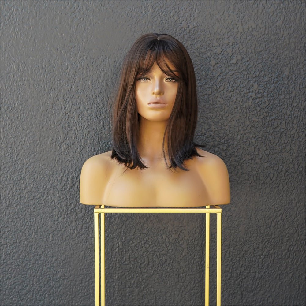 REIGN - Dark Brown - Fringe Wig | Brown, 14 Inch, Fringe, Synthetic Hair | Milk &amp; Honey Wigs
