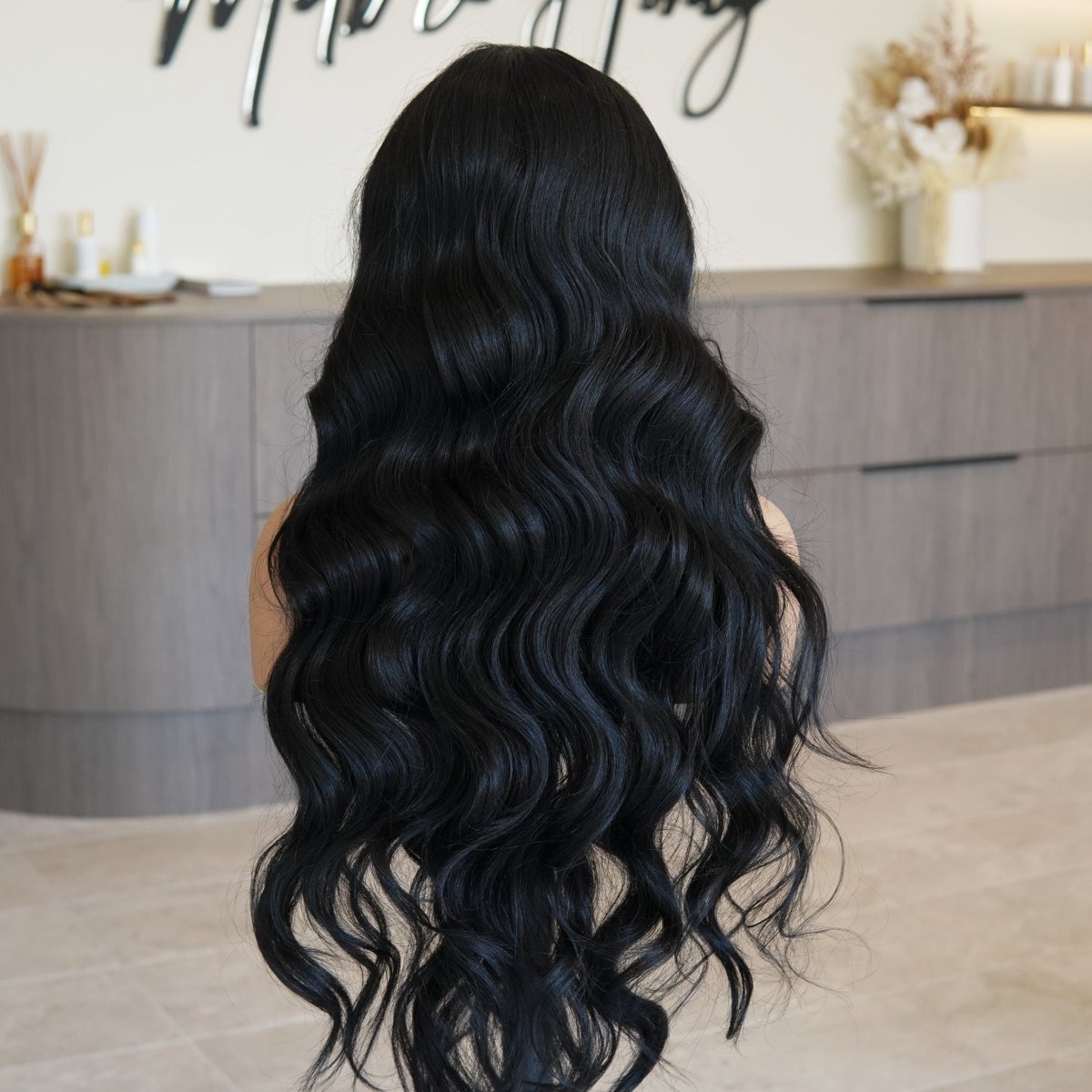 ROBBIE - Natural Black - Lace Front Wig | Black, 26 Inch, 13x4 Lace Front, Synthetic Hair | Milk &amp; Honey Wigs