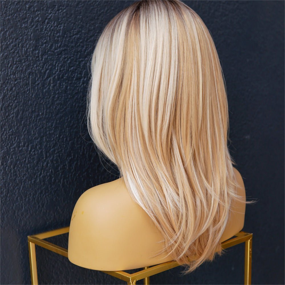 ROCHELLE - Blonde Ombre - Fringe Wig | Blonde, 16 Inch, Fringe, Synthetic Hair | Milk &amp; Honey Wigs
