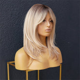 ROCHELLE - Blonde Ombre - Fringe Wig | Blonde, 16 Inch, Fringe, Synthetic Hair | Milk & Honey Wigs