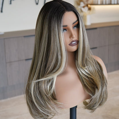 ROME - Mocha - Lace Front Wig | Brown, 20 Inch, T-Part Lace Front, Synthetic Hair | Milk &amp; Honey Wigs