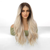 Root Streched Blonde Wavy 13x6 Lace Front Wig - MARKETPLACE | Blonde, 13x6 Lace Front, Synthetic Hair | Milk & Honey Wigs