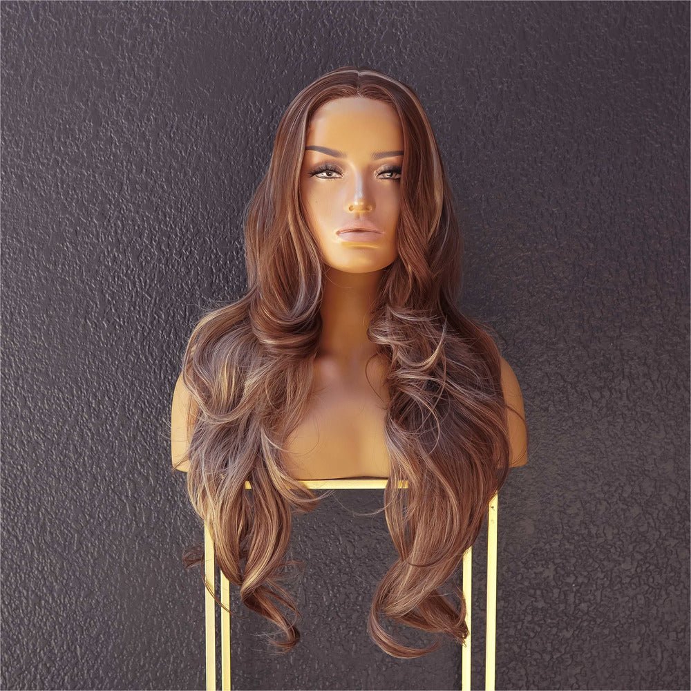 ROSIE - Chocolate - Lace Front Wig | Brown, 24 Inch, T-Part Lace Front, Synthetic Hair | Milk &amp; Honey Wigs
