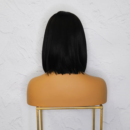 SABRINA - Black - Lace Front Wig | Black, 14 Inch, T-Part Lace Front, Synthetic Hair | Milk &amp; Honey Wigs