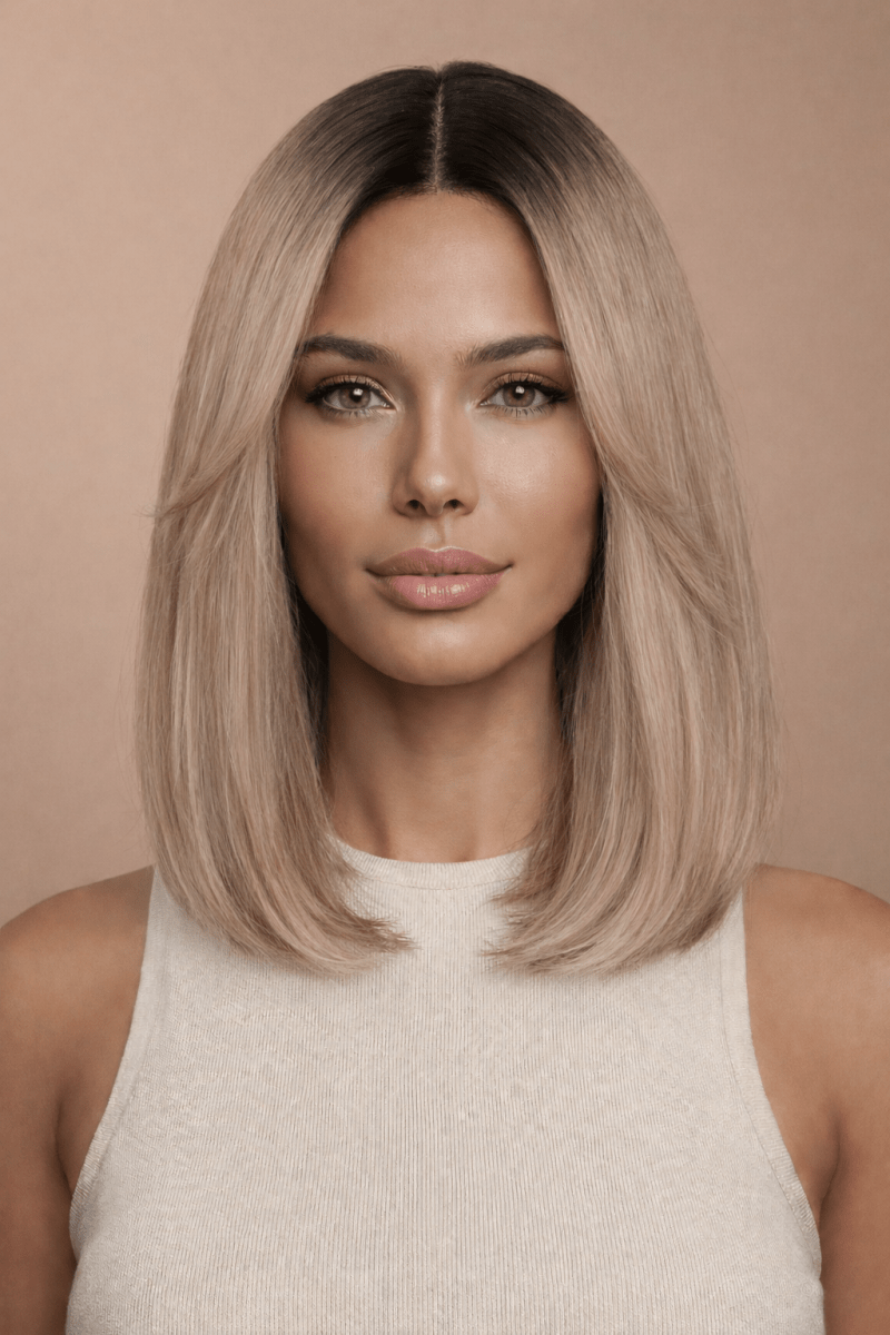 SABRINA - Caramel Blonde - Lace Front Wig | Blonde, 14 Inch, T-Part Lace Front, Synthetic Hair | Milk &amp; Honey Wigs