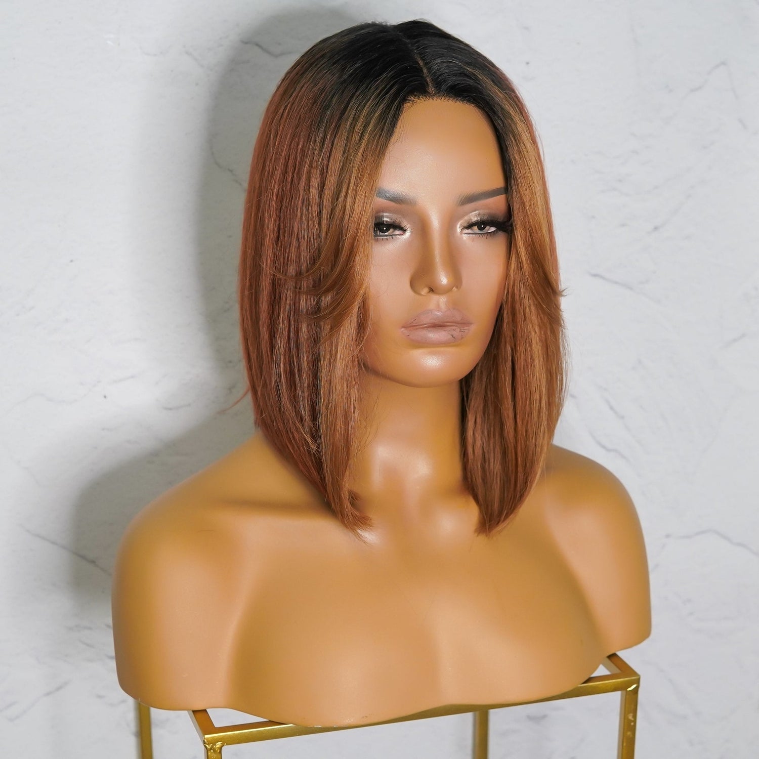 SABRINA - Mocha - Lace Front Wig | Brown, 14 Inch, T-Part Lace Front, Synthetic Hair | Milk &amp; Honey Wigs
