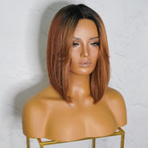 SABRINA - Mocha - Lace Front Wig | Brown, 14 Inch, T-Part Lace Front, Synthetic Hair | Milk & Honey Wigs