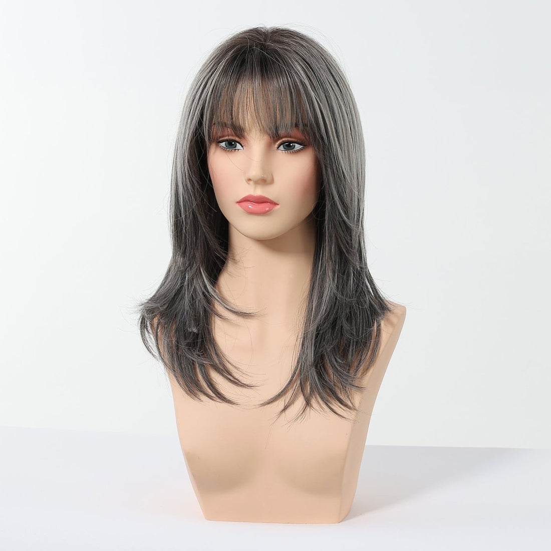 Salt and Pepper Layered Wig - MARKETPLACE | Grey, Fringe, Synthetic Hair | Milk &amp; Honey Wigs