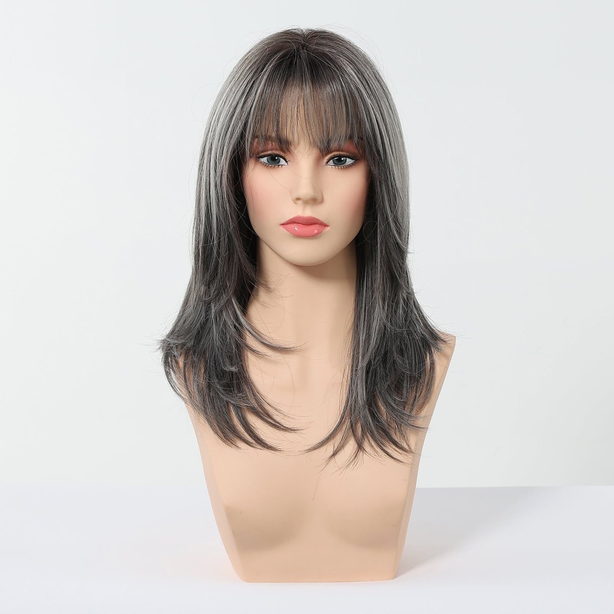Salt and Pepper Layered Wig - MARKETPLACE | Grey, Fringe, Synthetic Hair | Milk &amp; Honey Wigs
