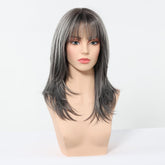 Salt and Pepper Layered Wig - MARKETPLACE | Grey, Fringe, Synthetic Hair | Milk & Honey Wigs
