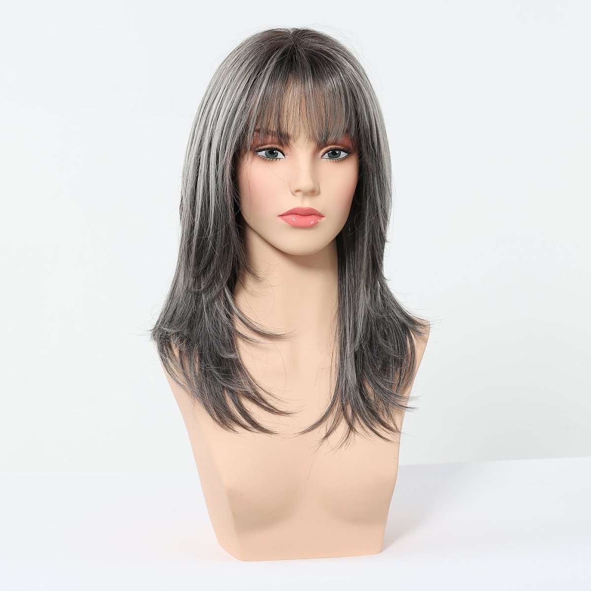 Salt and Pepper Layered Wig - MARKETPLACE | Grey, Fringe, Synthetic Hair | Milk &amp; Honey Wigs