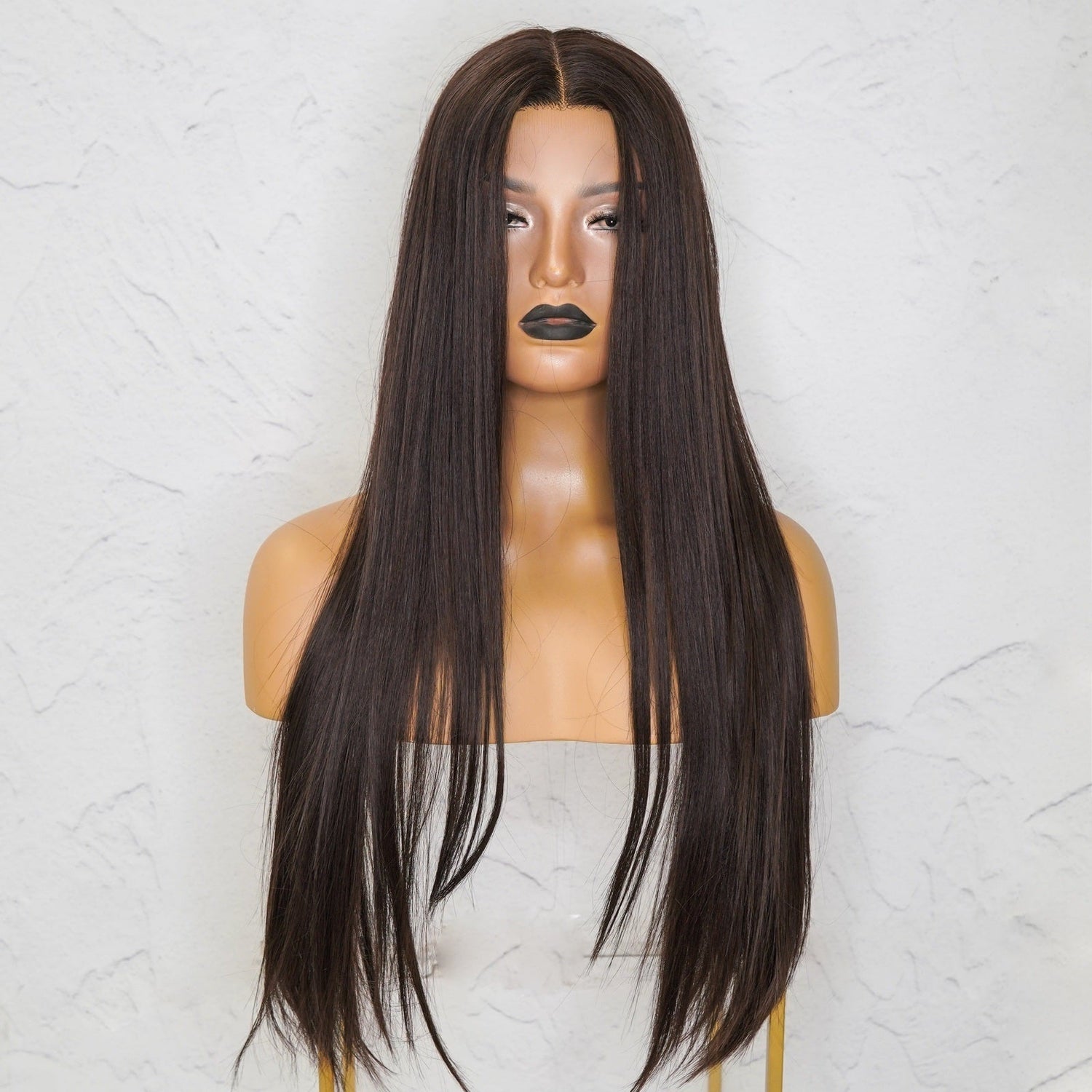 SAMIRA - Brown - Lace Front Wig | Brown, 26 Inch, T-Part Lace Front, Synthetic Hair | Milk &amp; Honey Wigs
