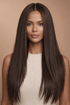 SAMIRA - Brown - Lace Front Wig | Brown, 26 Inch, T-Part Lace Front, Synthetic Hair | Milk & Honey Wigs