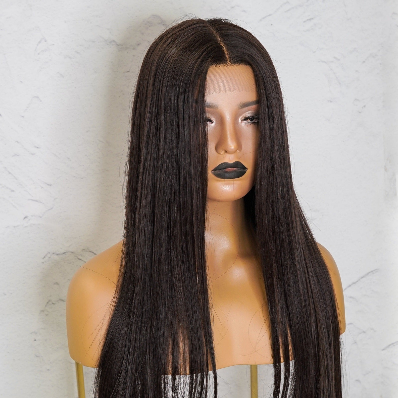 SAMIRA - Brown - Lace Front Wig | Brown, 26 Inch, T-Part Lace Front, Synthetic Hair | Milk &amp; Honey Wigs