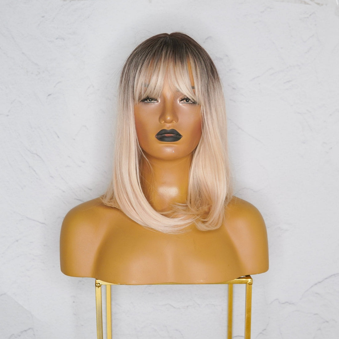 SAVANNAH Blonde Ombre synthetic straight fringe wig | Milk &amp; Honey Wigs