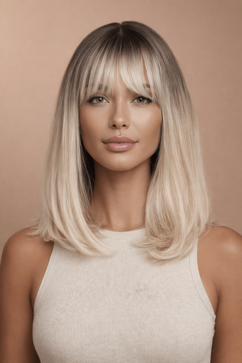 SAVANNAH Blonde Ombre Fringe Wig | Milk &amp; Honey Wigs