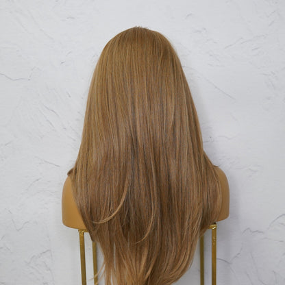 SELENE - Caramel - Lace Front Wig | Brown, 22 Inch, T-Part Lace Front, Synthetic Hair | Milk &amp; Honey Wigs