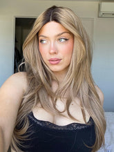 SELENE - Caramel - Lace Front Wig | Brown, 22 Inch, T-Part Lace Front, Synthetic Hair | Milk & Honey Wigs