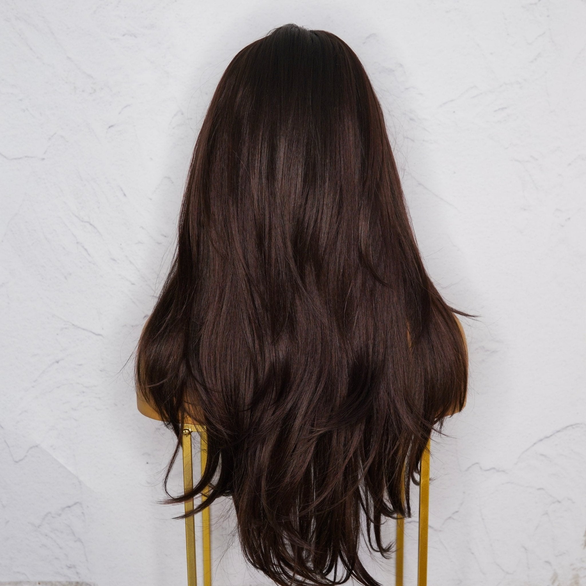 SELENE - Dark Brown - Lace Front Wig | Brown, 22 Inch, T-Part Lace Front, Synthetic Hair | Milk &amp; Honey Wigs