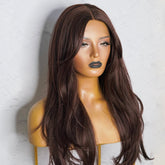 SELENE - Dark Brown - Lace Front Wig | Brown, 22 Inch, T-Part Lace Front, Synthetic Hair | Milk & Honey Wigs
