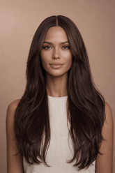 SELENE - Dark Brown - Lace Front Wig | Brown, 22 Inch, T-Part Lace Front, Synthetic Hair | Milk & Honey Wigs