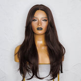 SELENE - Dark Brown - Lace Front Wig | Brown, 22 Inch, T-Part Lace Front, Synthetic Hair | Milk & Honey Wigs