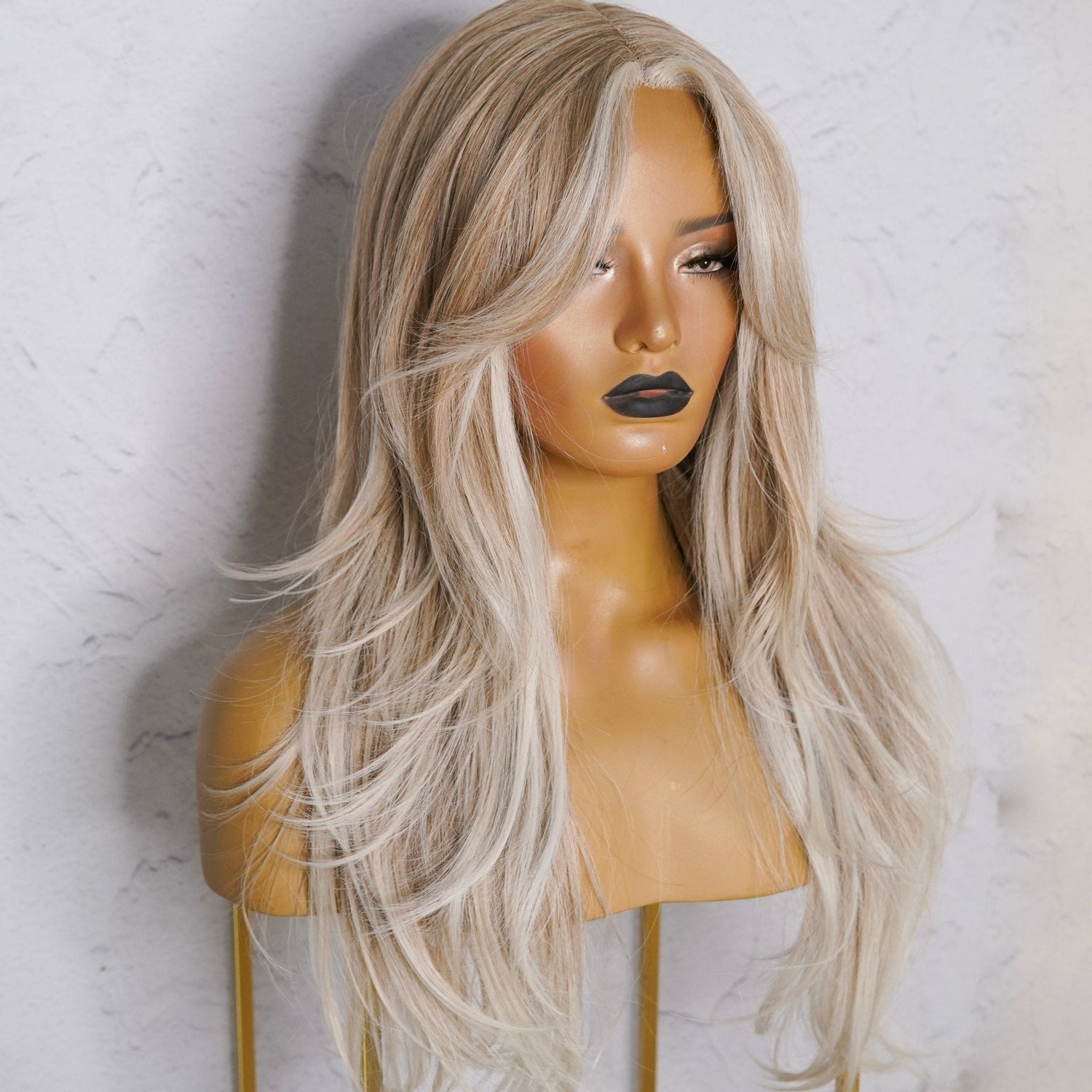 SELENE - Frosted Blonde - Lace Front Wig | Blonde, 24 Inch, T-Part Lace Front, Synthetic Hair | Milk &amp; Honey Wigs