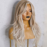 SELENE - Frosted Blonde - Lace Front Wig | Blonde, 24 Inch, T-Part Lace Front, Synthetic Hair | Milk & Honey Wigs
