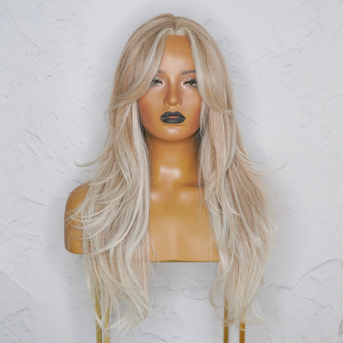 SELENE - Frosted Blonde - Lace Front Wig | Blonde, 24 Inch, T-Part Lace Front, Synthetic Hair | Milk &amp; Honey Wigs